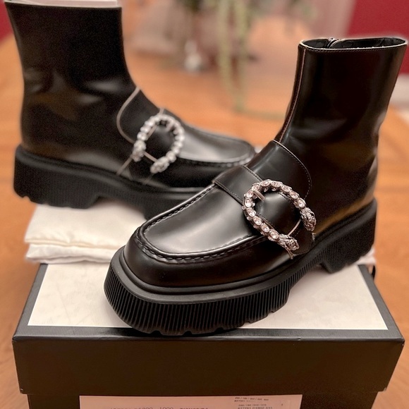 Gucci Authentic Hunder Dionysus-Buckle Leather Boots booties 39 - Picture 6 of 16